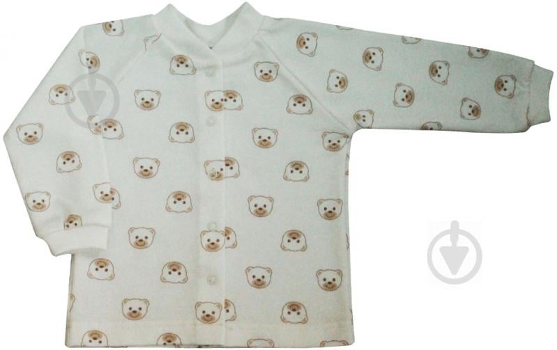 Кофтинка дитяча Baby Veres Baby Bear р.74 білий із коричневим - фото 1