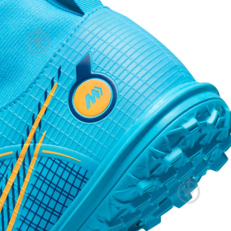 Сороконожки Nike JR SUPERFLY 8 ACADEMY TF DJ2864-484 р.38,5 голубой - фото 10