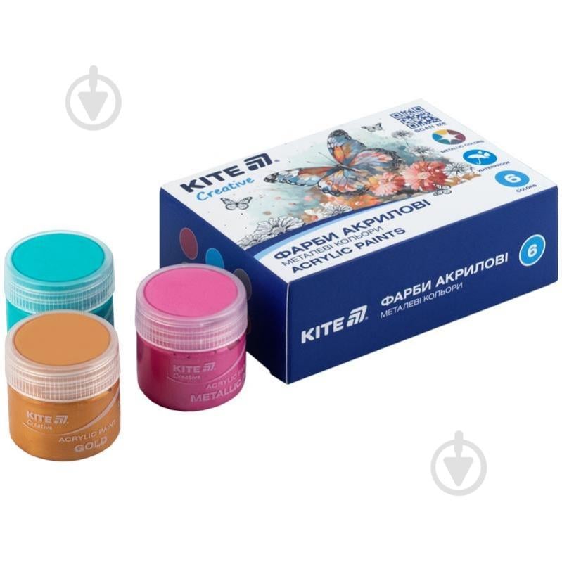 Набор акриловых красок 6 металлических цветов Creative K-273 20 мл KITE - фото 2 Набор акриловых красок 6 металлических цветов Creative K-273 20 мл KITE - фото 2