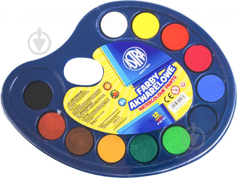 Краски акварельные 12 шт. Astra - фото 1