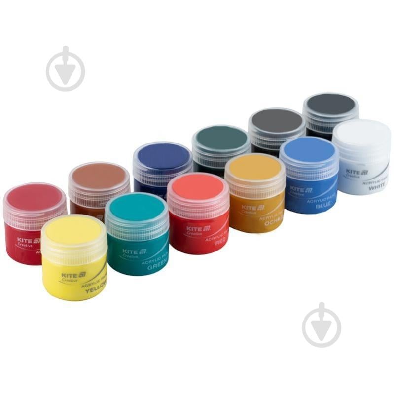 Набір акрилових фарб 12 кольорів Creative K-275 20 мл KITE - фото 4 Набір акрилових фарб 12 кольорів Creative K-275 20 мл KITE - фото 4