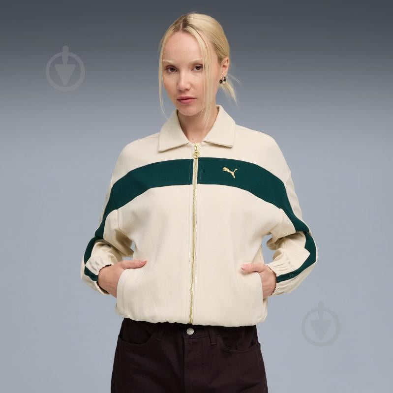 Джемпер Puma T7 Relaxed Track Jacket 63213787 р.M белый - фото 1