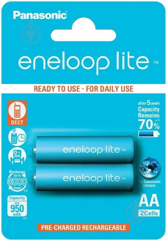 Акумулятор Panasonic Panasonic Eneloop AA (пальчикові) 2 шт. (BK-KJMCCE44E) - фото 1