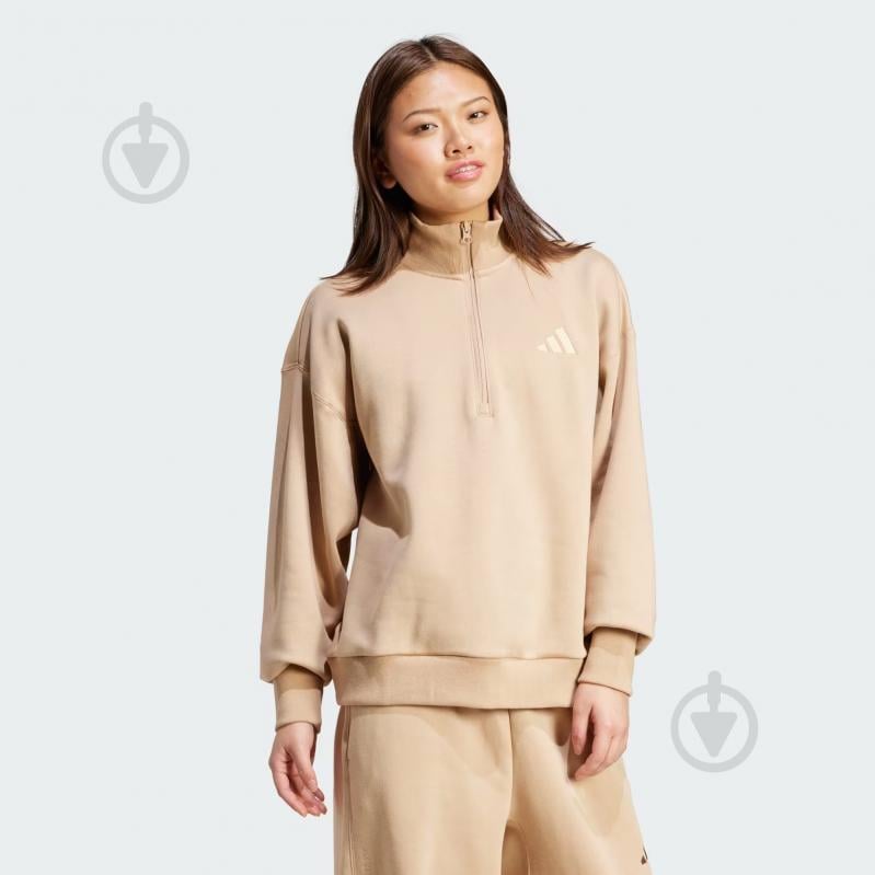 Джемпер Adidas ALL SZN Fleece Loose Quarter-Zip JV7248 р.M коричневий - фото 3 Джемпер Adidas ALL SZN Fleece Loose Quarter-Zip JV7248 р.M коричневий - фото 3