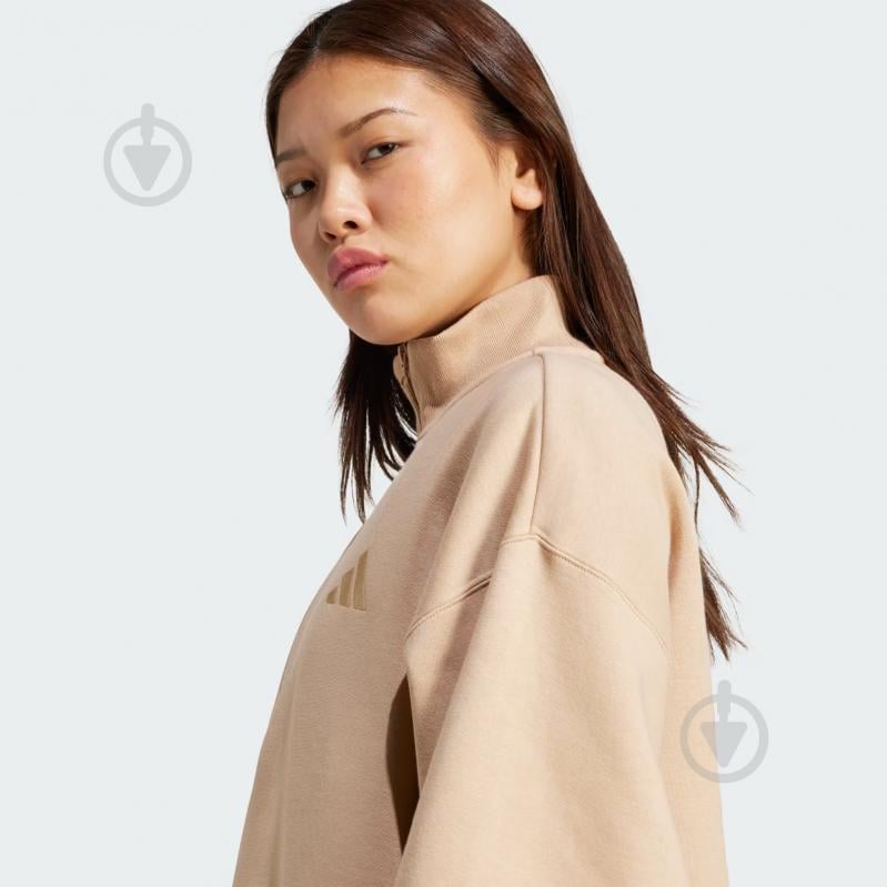 Джемпер Adidas ALL SZN Fleece Loose Quarter-Zip JV7248 р.M коричневий - фото 4 Джемпер Adidas ALL SZN Fleece Loose Quarter-Zip JV7248 р.M коричневий - фото 4