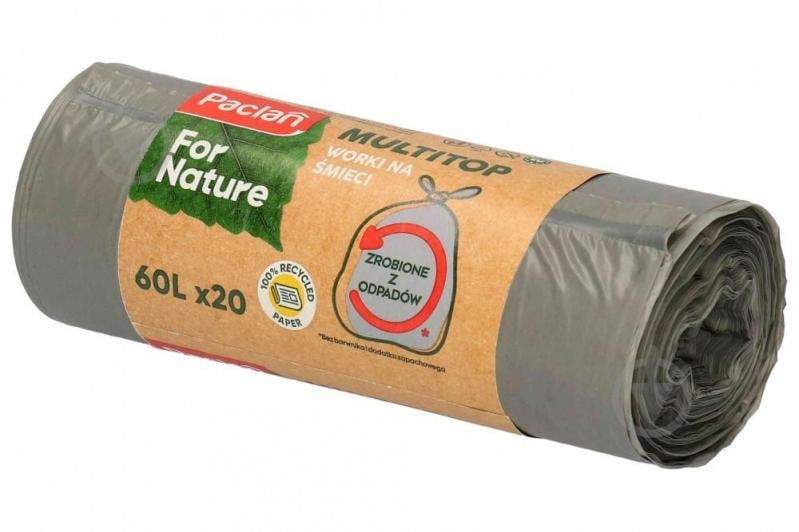 Мішки для побутового сміття Paclan For Nature стандартні 60 л 20 шт. - фото 1