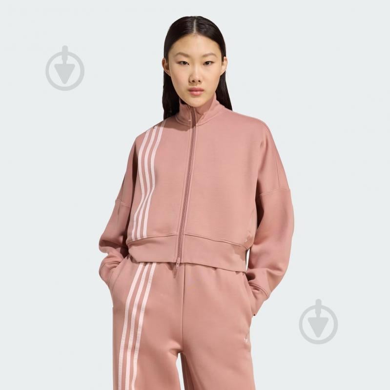 Світшот Adidas 3 STRIPES ZIPUP JW3609 р.M коричневий - фото 1