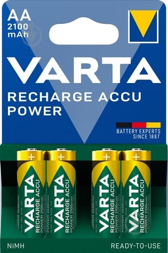 Аккумулятор Varta Rechargeable 2100 mAh AA (пальчиковые) 4 шт. (56706101404) - фото 1