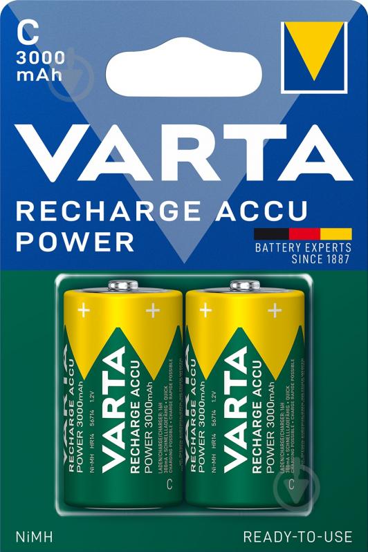 Аккумулятор Varta Rechargeable 3000 mAh C (R14, 343) 2 шт. (56714101402) - фото 1