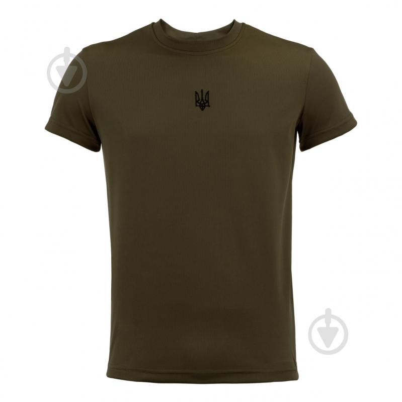 Футболка чоловіча LOGOS з COOLMAX з вишивкою чорний герб 04-09-00-0104 р.3XL хакі - фото 1