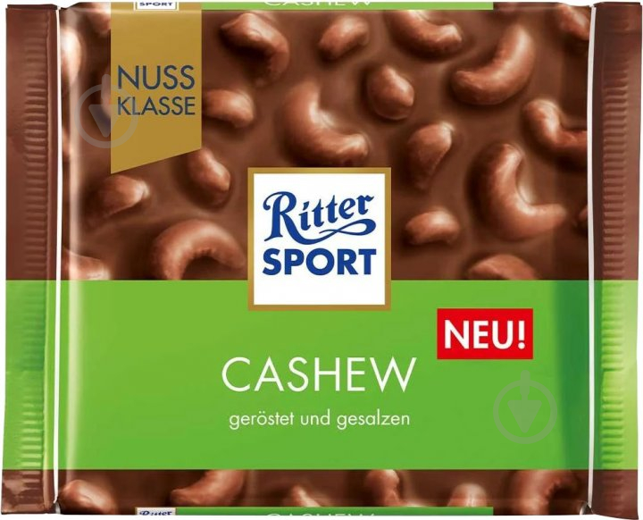 Шоколад Ritter Sport Молочный с кешью 100 г - фото 1