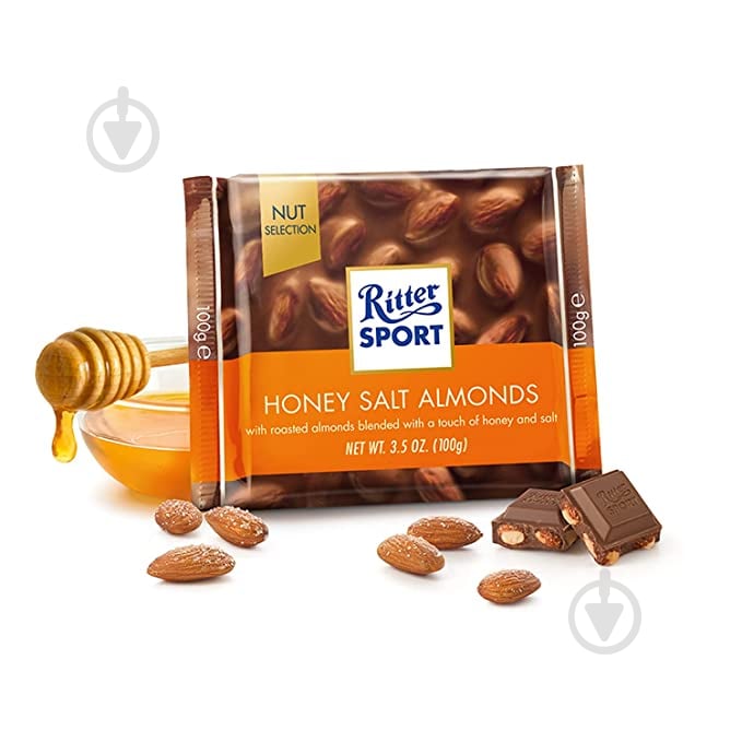 Шоколад Ritter Sport Молочний з солоним мигдалем та медом - фото 2