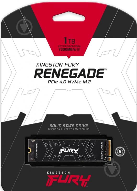 SSD-накопитель Kingston Fury Renegade + радиатор 1024GB M.2 PCI Express 4.0 x4 3D TLC NAND (SFYRSK/1000G) - фото 4