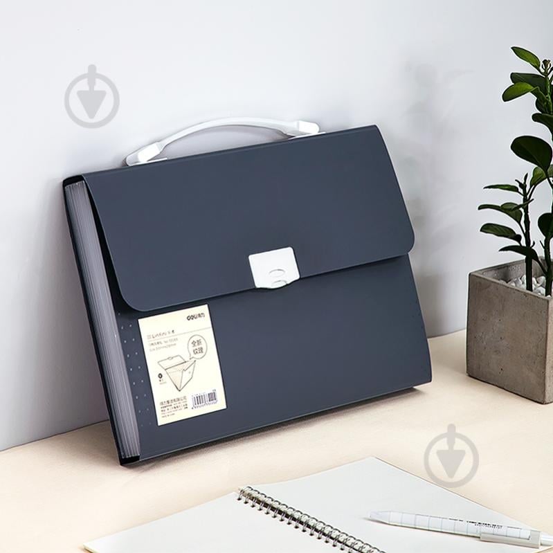Портфель 72593 темно-синiй 13 вiдділень А4 на замку Deli - фото 4