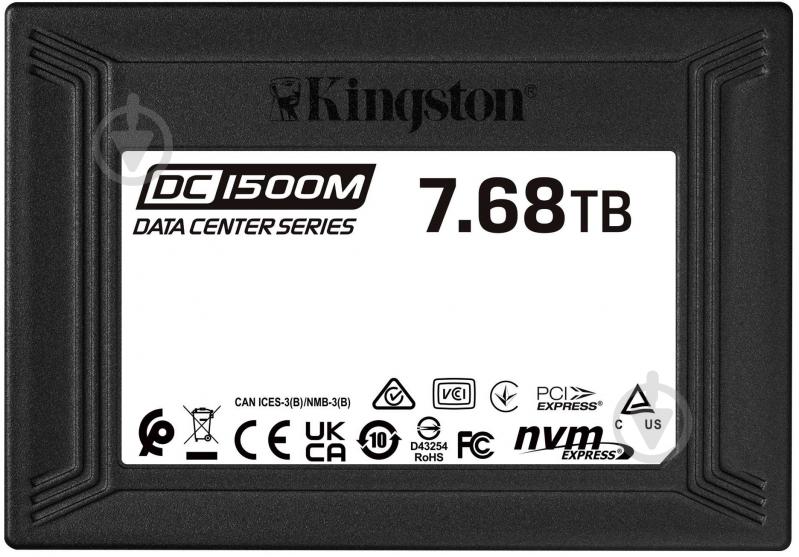 SSD-накопитель Kingston DC1500M Enterprise 7680GB U.2 PCI Express 3.0 x4 3D TLC (SEDC1500M/7680G) - фото 1 SSD-накопитель Kingston DC1500M Enterprise 7680GB U.2 PCI Express 3.0 x4 3D TLC (SEDC1500M/7680G) - фото 1