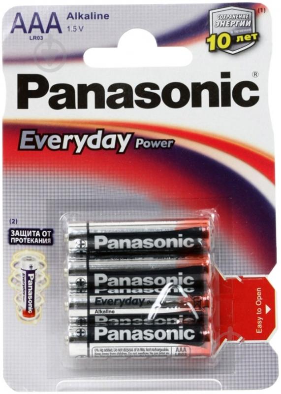 Батарейка Panasonic Panasonic EVERYDAY POWER AAA BLI 4 ALKALINE (LR03REE/4BR) AAA (мизинчиковые) 4 шт. (LR03REE/4BR) - фото 1