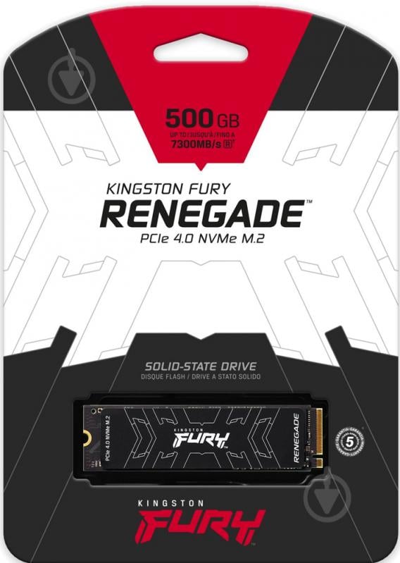 SSD-накопитель Kingston Fury Renegade + радиатор 500GB M.2 PCI Express 4.0 x4 3D TLC NAND (SFYRSK/500G) - фото 4