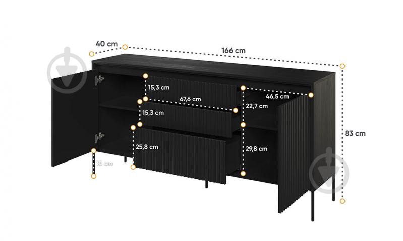 Комод Тренд 400x830x1660 мм чорний/чорний - фото 3