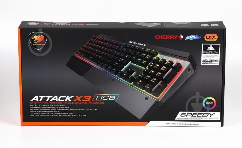 Клавіатура Cougar (ATTACK X3 RGB Speedy) ігрова black - фото 4