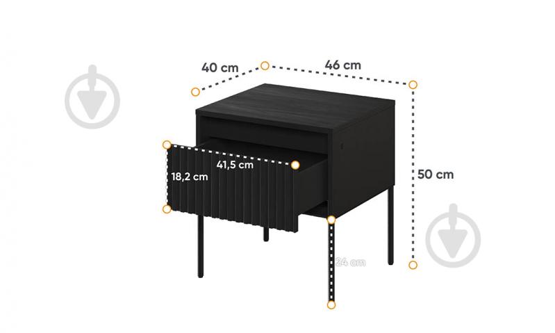 Тумба приліжкова Тренд 460x500x400 мм чорний - фото 3