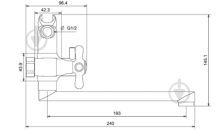 Смеситель для ванны Mixxen Медея HB2041805C-M7220F - фото 2