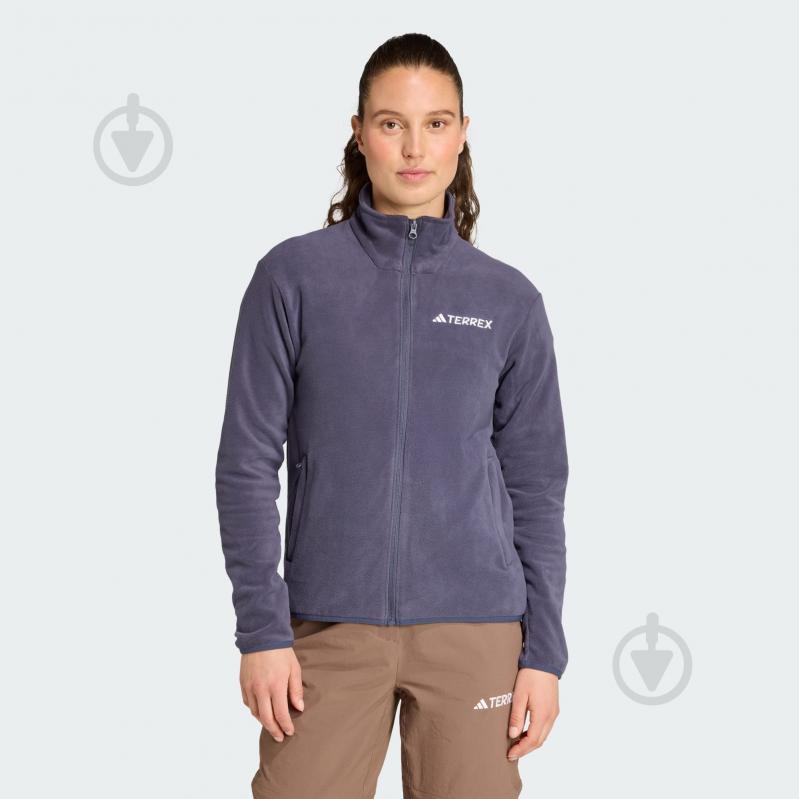 Джемпер Adidas W MT ESS FZ FL JM3114 р.S синий - фото 1 Джемпер Adidas W MT ESS FZ FL JM3114 р.S синий - фото 1