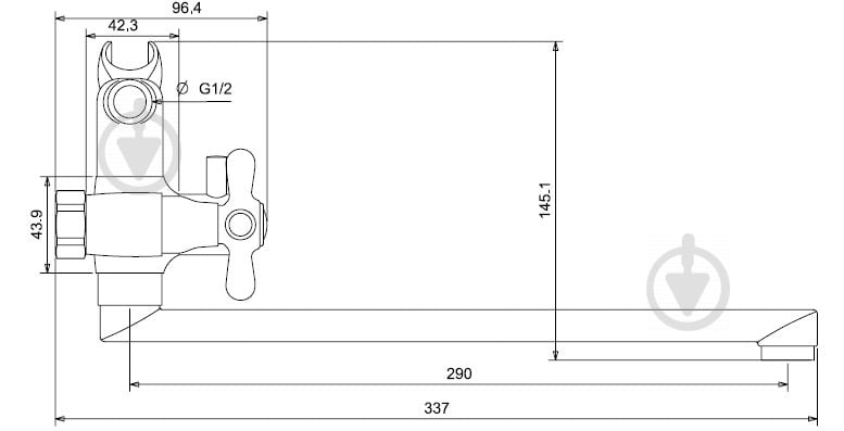 Змішувач для ванни Mixxen Медея HB2041805C-M7235F - фото 2