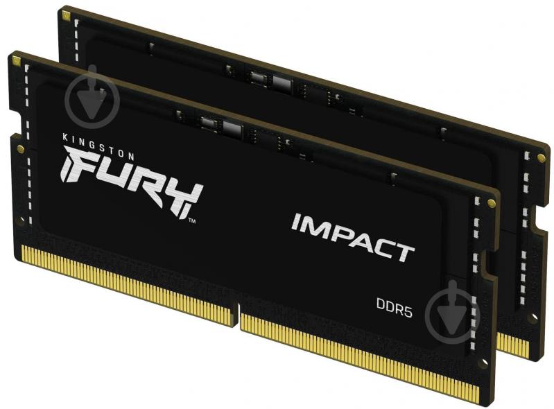 Оперативна пам'ять Kingston SODIMM DDR5 32 GB (2x16GB) 4800 MHz (KF548S38IBK2-32) FURY Impact - фото 1