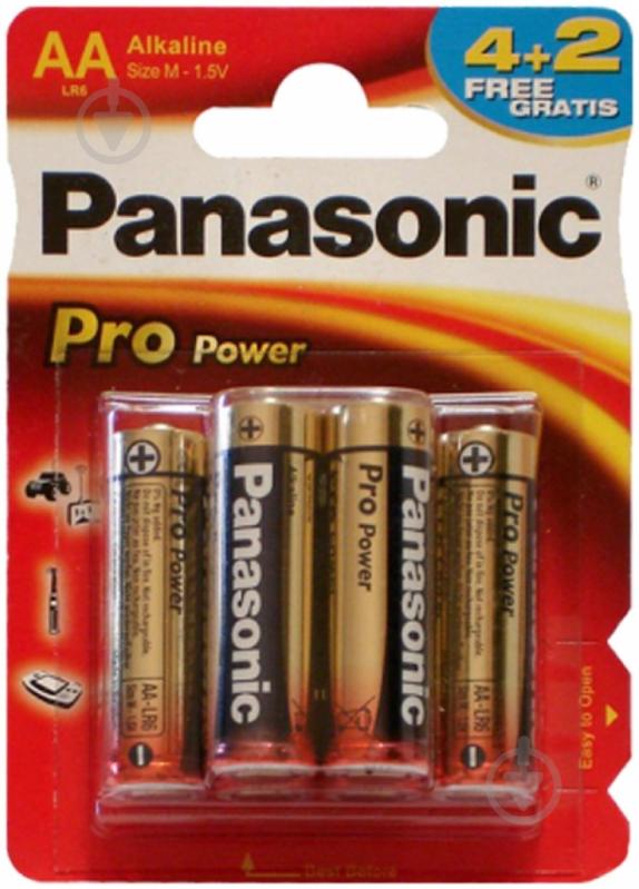 Батарейка Panasonic PRO POWER AA BLI 6 (LR6XEG/6B2F) - фото 1