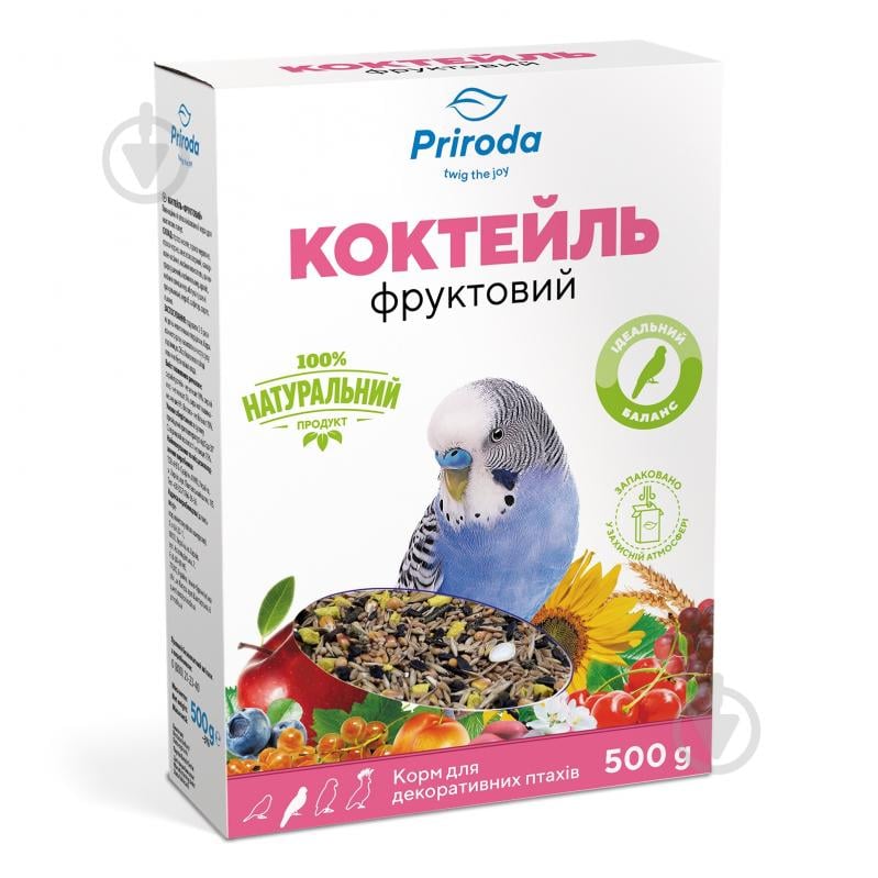 Корм Природа для попугая Коктейль Фруктовый 500 г - фото 1 Корм Природа для попугая Коктейль Фруктовый 500 г - фото 1