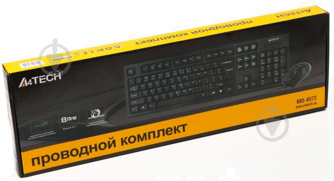 Комплект клавіатура + миша A4Tech KR-85+OP-720 USB чорний (KRS-8572 Black) - фото 5