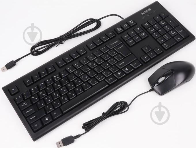 Комплект клавіатура + миша A4Tech KR-85+OP-720 USB чорний (KRS-8572 Black) - фото 3