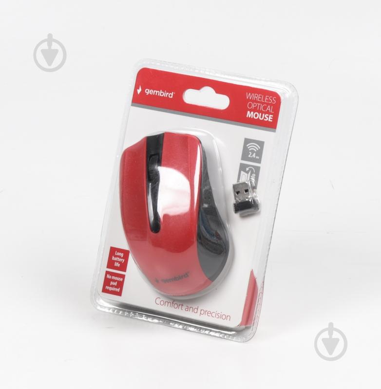 Мышка Gembird MUSW-101-R red - фото 2
