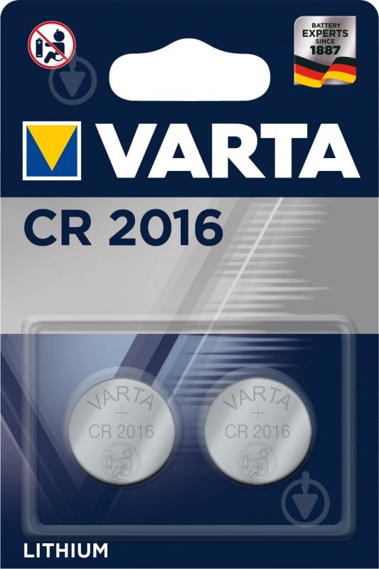 Батарейка Varta Lithium CR2016/CR 2 шт. (06016101402) - фото 1
