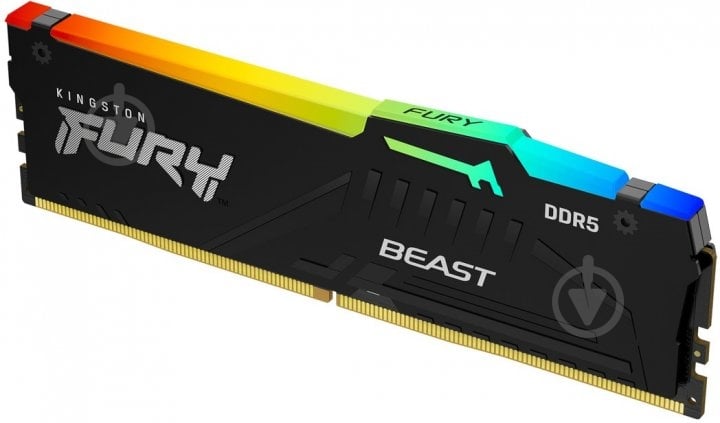 Оперативная память Kingston DDR5 SDRAM 16 GB (1x16GB) 5200 MHz (KF552C40BBA-16) Beast Black RGB - фото 2 Оперативная память Kingston DDR5 SDRAM 16 GB (1x16GB) 5200 MHz (KF552C40BBA-16) Beast Black RGB - фото 2