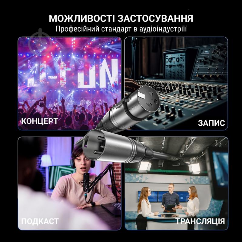 Кабель микрофонный FIFINE XLR Male to Female 3 м черный (L9) - фото 8 Кабель микрофонный FIFINE XLR Male to Female 3 м черный (L9) - фото 8