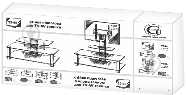 Підставка для ТВ Commus ТАЙФУН BL чорний - фото 4