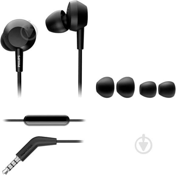 Навушники Philips TAE4105 In-ear Mic black (TAE4105BK/00) - фото 4