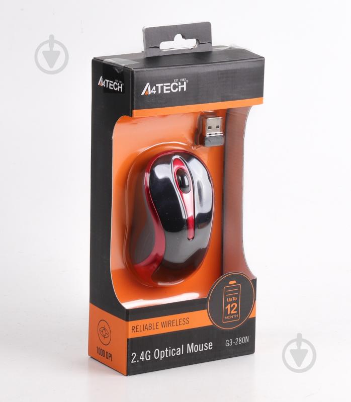 Мышка A4Tech G3-270N (Black+Red) red - фото 5