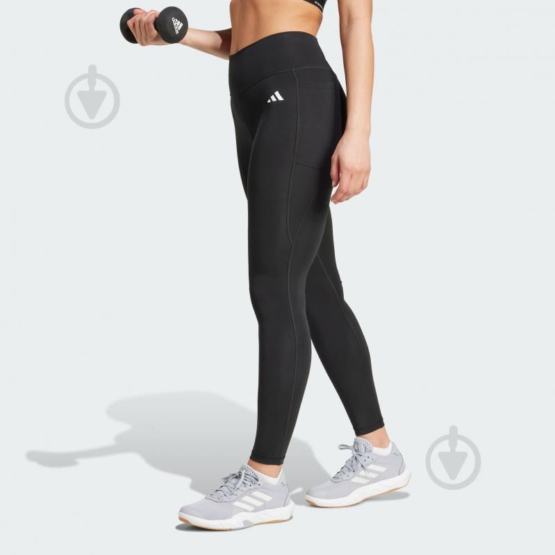 Лосины Adidas OPT ESS ST 1/1 IT2280 р.S черный - фото 1