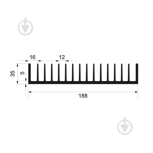 Профиль 188х35 мм 2 м алюминий/серебро - фото 2