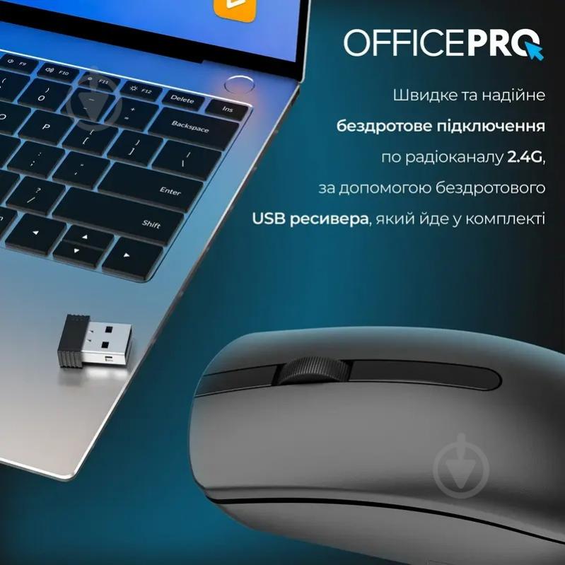 Миша OfficePro M175B Silent Click Wireless black (M175B) - фото 4