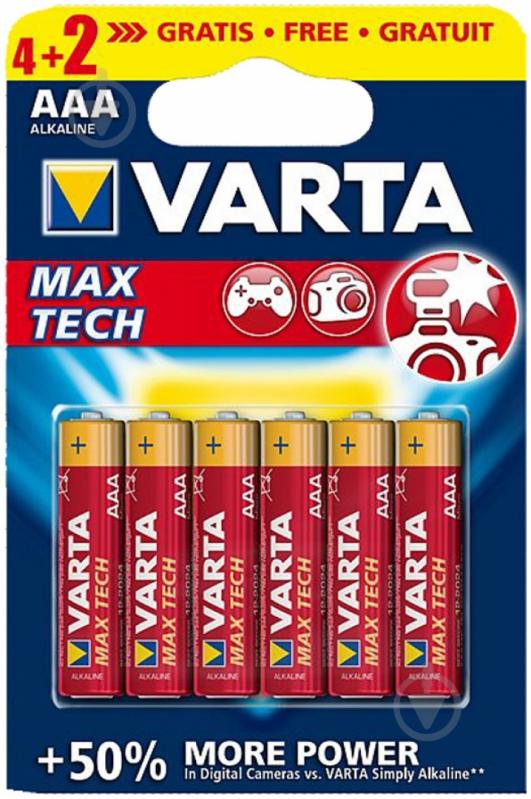 Батарейка Varta MAX T AAA BLI 6 (04703101436) - фото 1