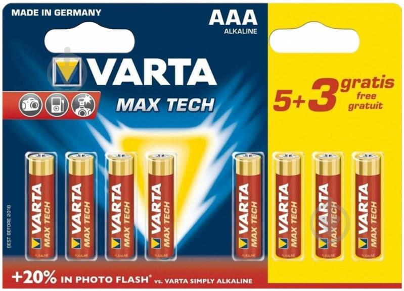 Батарейка Varta MAX T AAA BLI 8 (04703101428) - фото 1