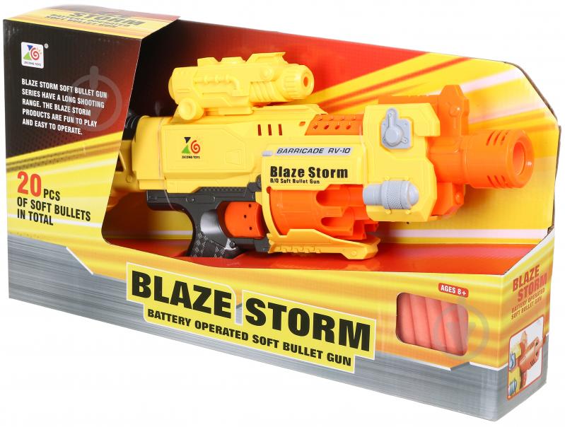 Бластер Blaze Storm + 20 куль жовтий із помаранчевим 2222048503017 - фото 7