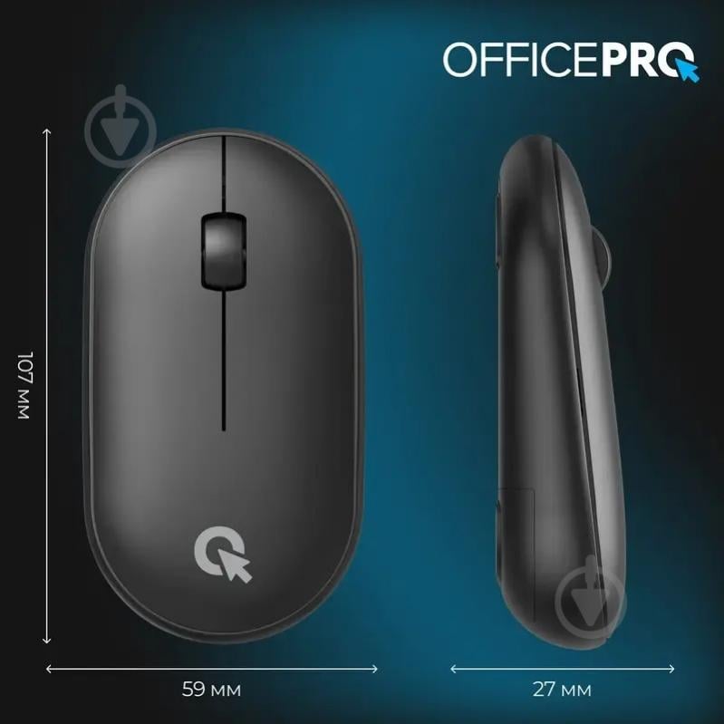 Мышь OfficePro M185B Silent Click Wireless black (M185B) - фото 3