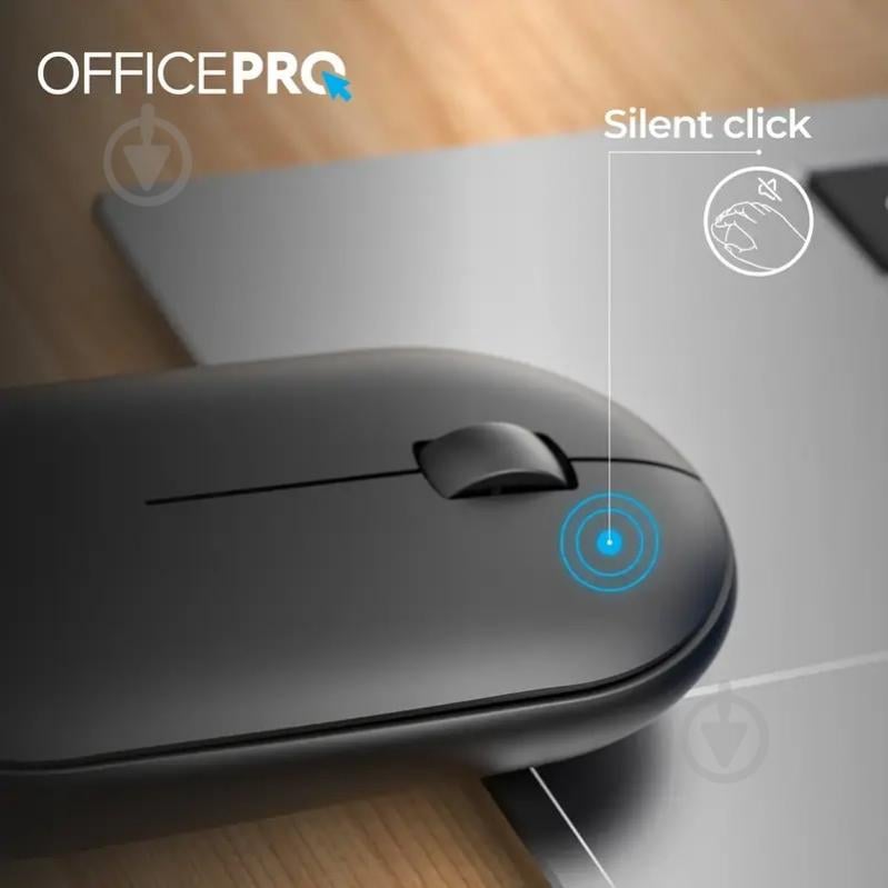 Мышь OfficePro M185B Silent Click Wireless black (M185B) - фото 8