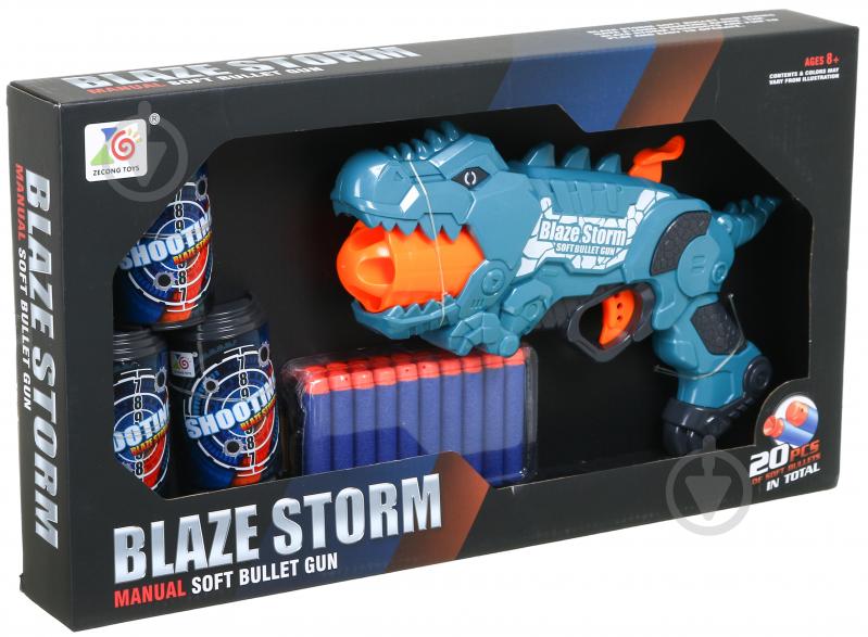 Бластер Blaze Storm + 20 куль синій із чорним 2222048508012 - фото 6