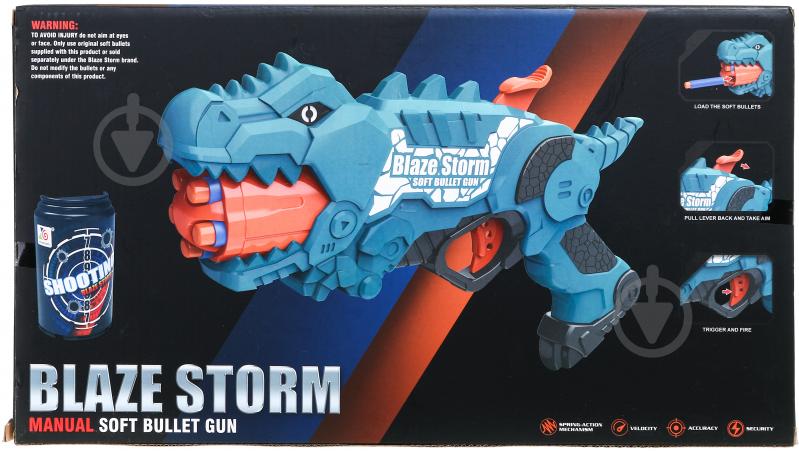 Бластер Blaze Storm + 20 куль синій із чорним 2222048508012 - фото 5