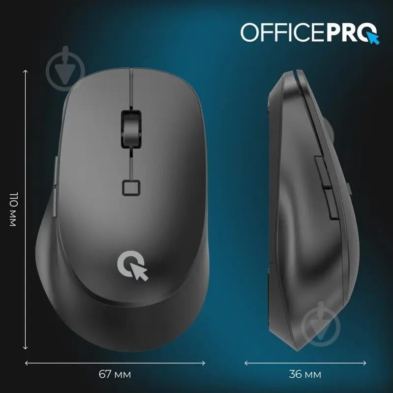 Миша OfficePro M305B Silent Click Ergonomic Wireless black (M305B) - фото 4